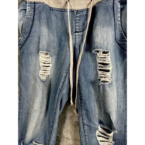 Rue 21 Pants Girls Small Distressed Soft Blue Joggers - Picture 3 of 11